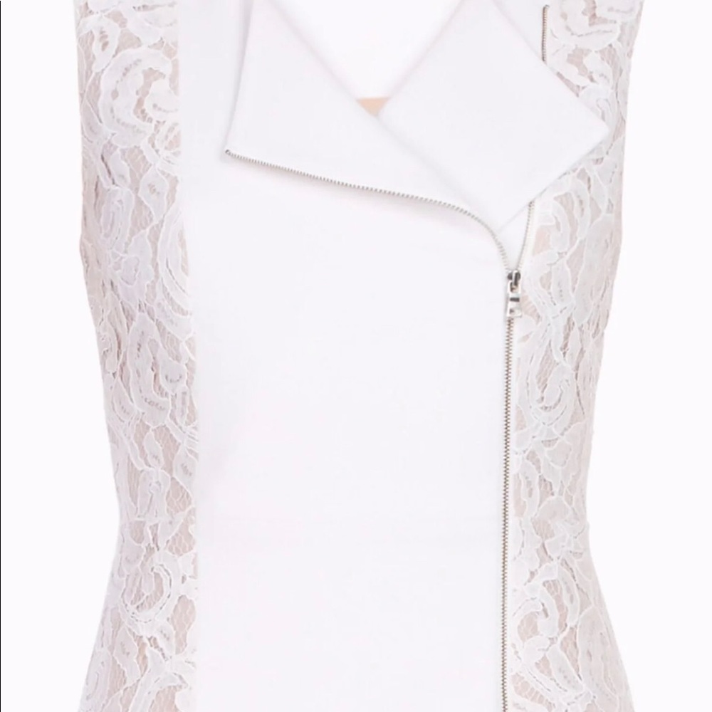 BCBG MAXAZRIA LACE PEPLUM TOP